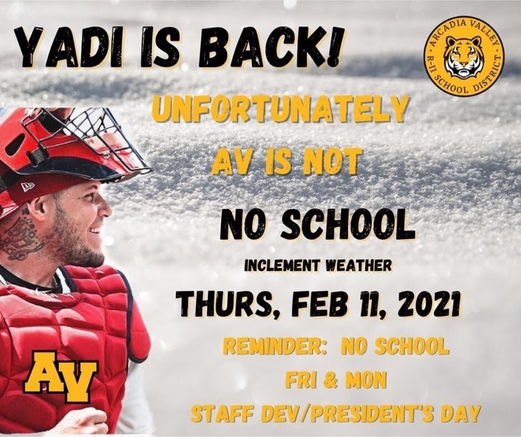 No Vo-Tech until next Tuesday, February 16th